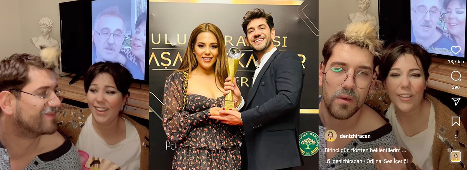 Deniz hıracan ve ozan varol sosyal medya İçeriği ödülü
