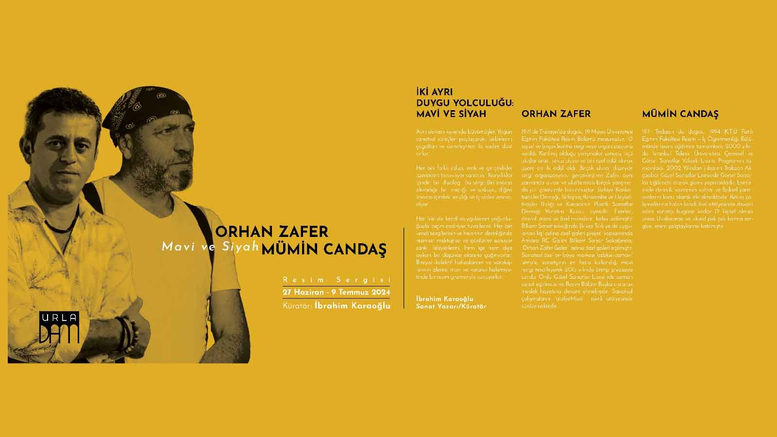 Urladam sanat merkezi'nde mavi ve siyah sergisi başlıyor orhan zafer ve mümin candaş, İki usta sanatçı buluşuyor (1)