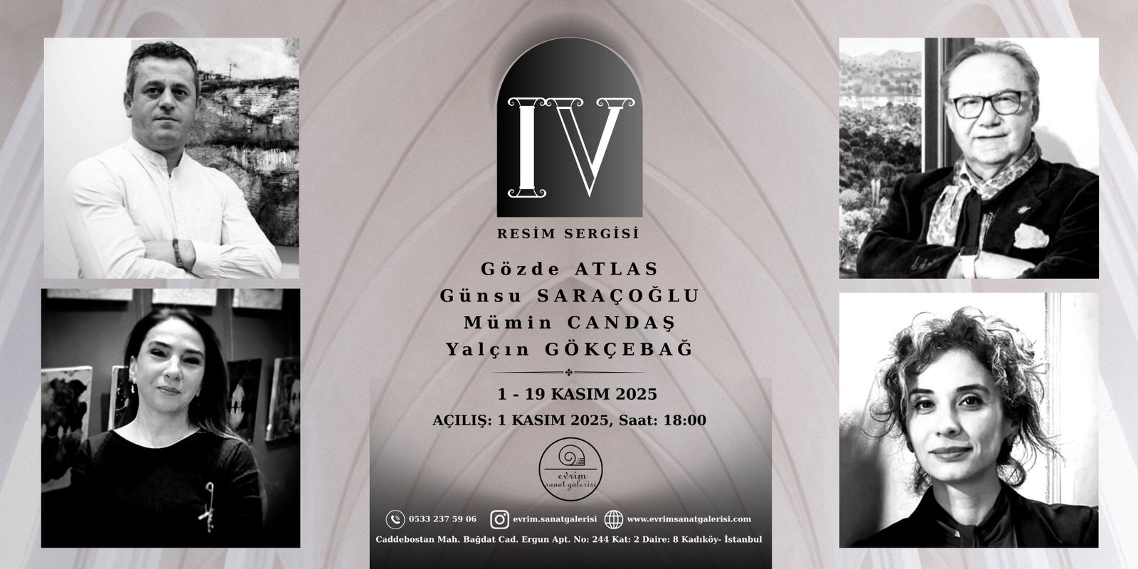 Yalçın Gökçebağ, Gözde Atlas, Mümin Candaş ve Günsu Saraçoğlu, 1-19 Kasım'da Sanatseverlerle Buluşuyor.