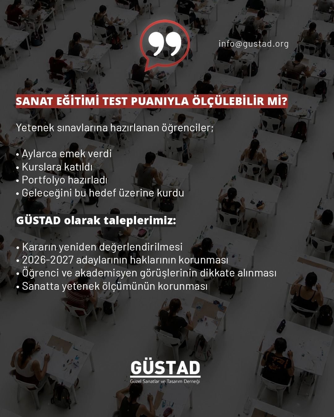 GÜZEL SANATLAR VE TASARIM DERNEĞİ’NDEN KAMUOYUNA! (3)