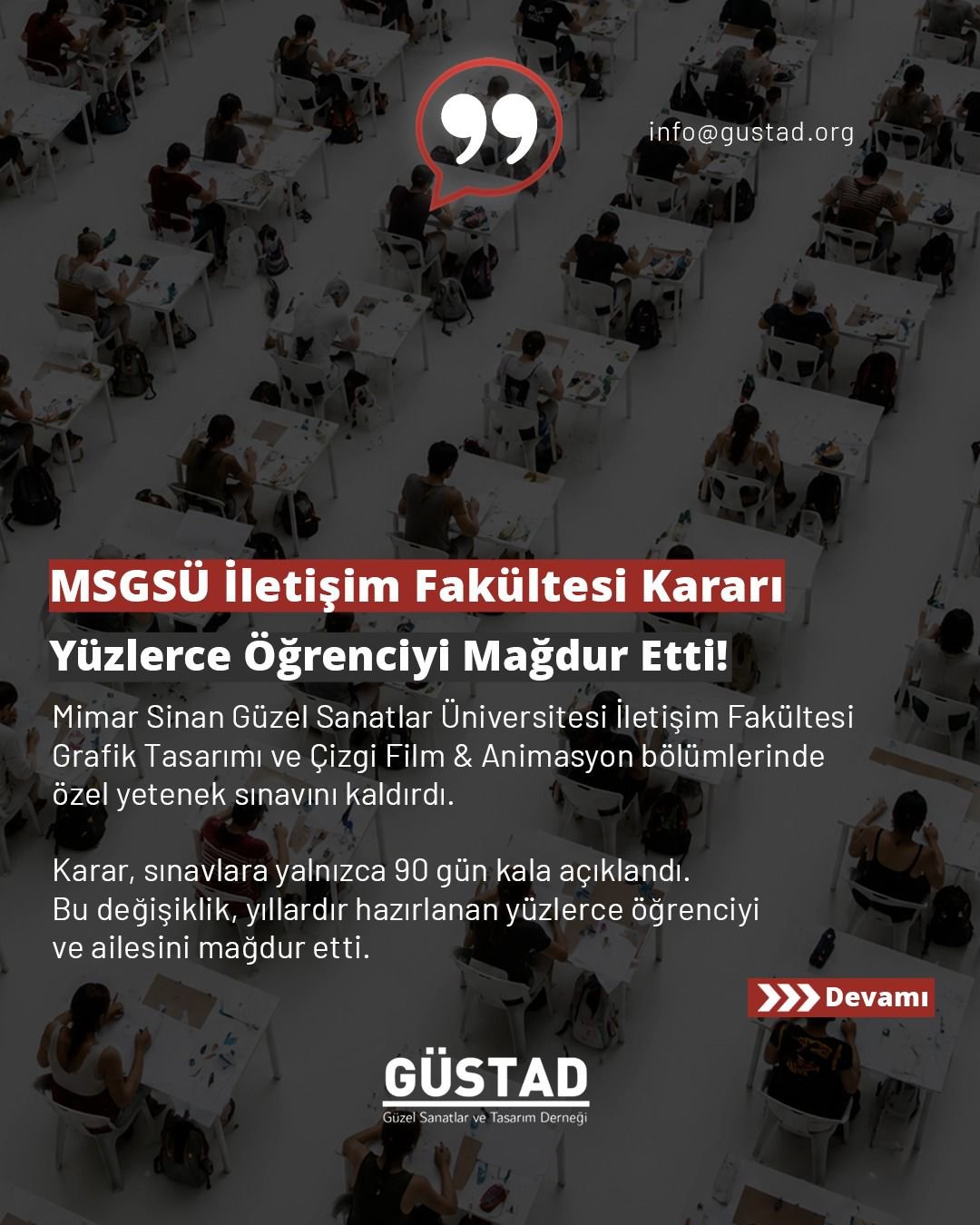 GÜZEL SANATLAR VE TASARIM DERNEĞİ’NDEN KAMUOYUNA! (6)